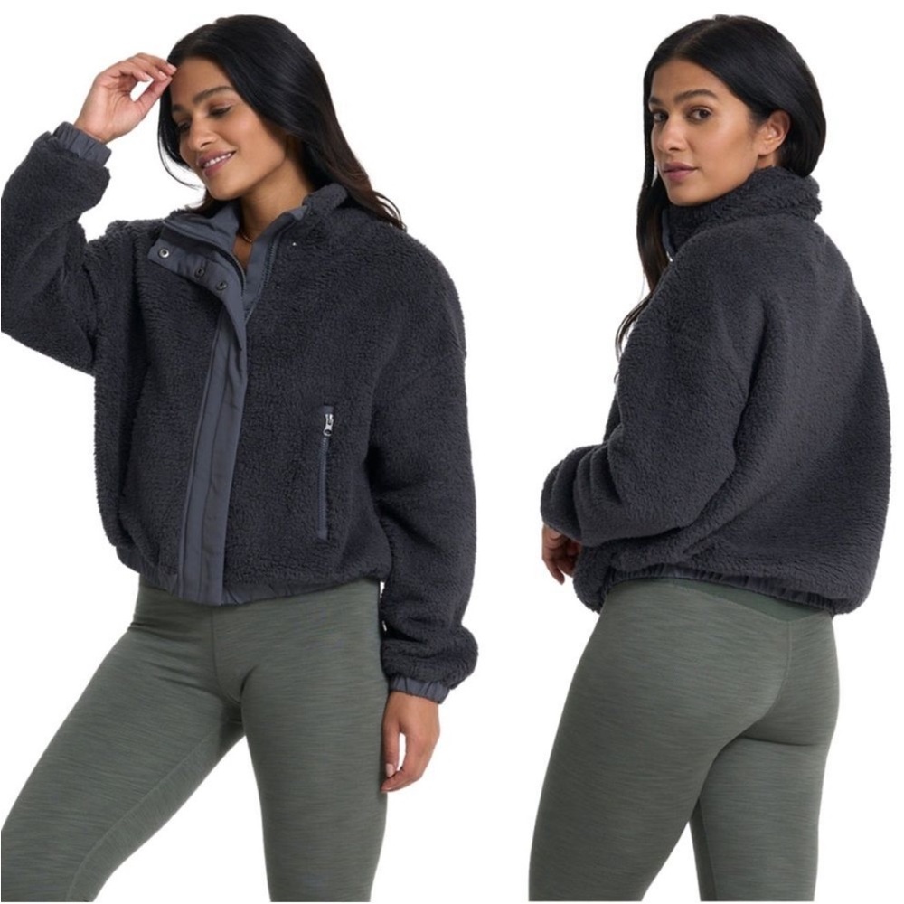 vuori cozy sherpa jacket black